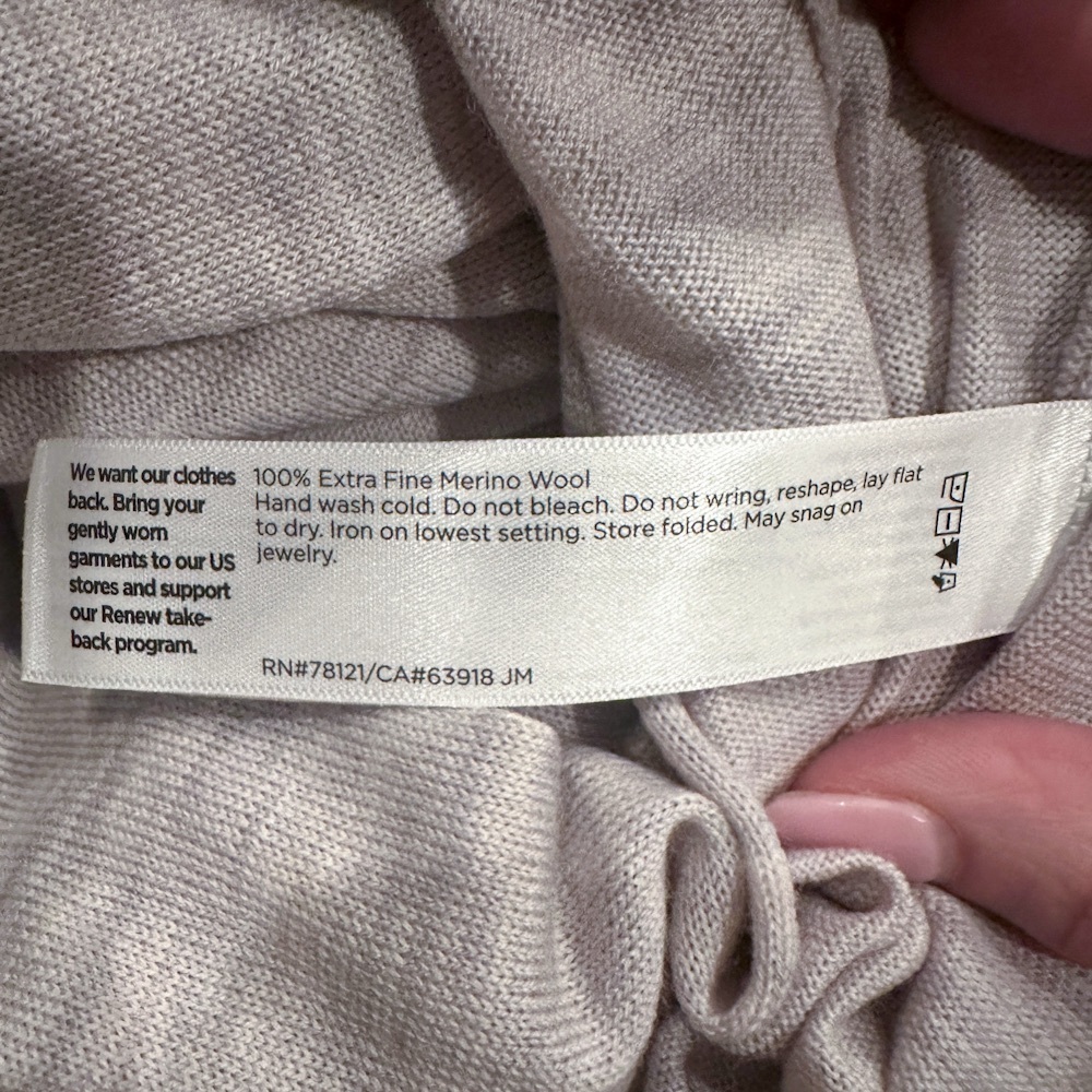 Eileen Fisher 100% Fine Merino Wool Long Open Cardigan Sea Salt Gray M - Picture 8 of 8